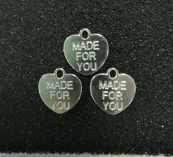 3x Anhänger "Made for you" 16x15x1mm