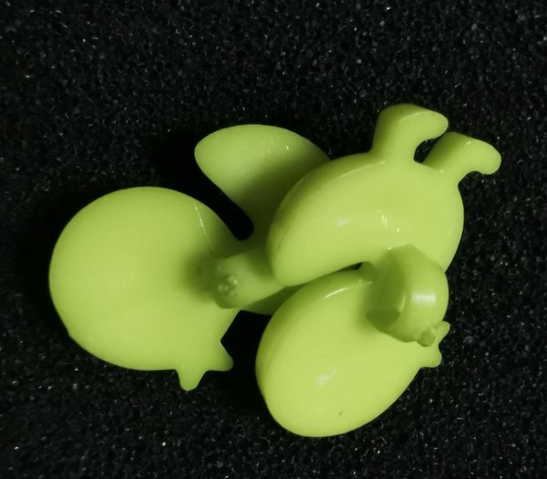 8 Stück Acryl-Ösen-Knöpfe Ente "hellgrün" 21x13,5x7,5mm