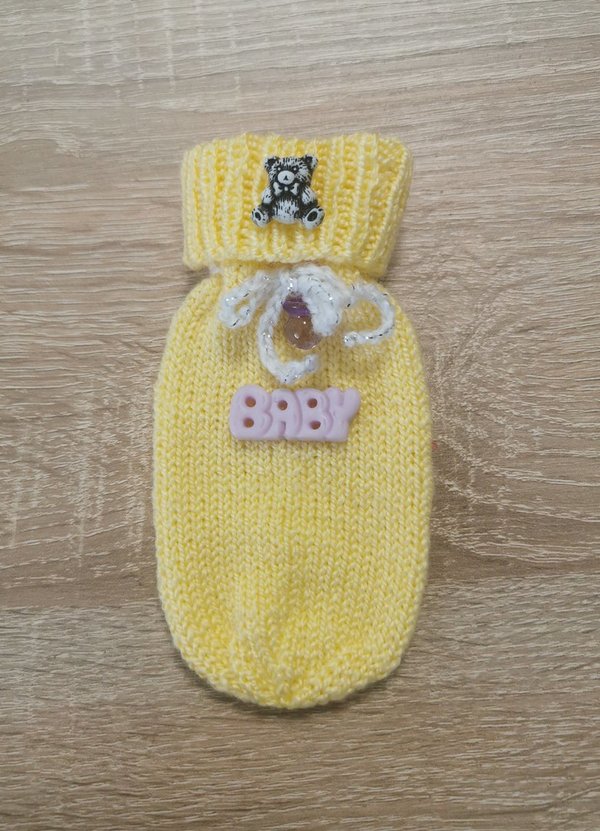 Geldgeschenksäckchen in Gelb fürs Baby